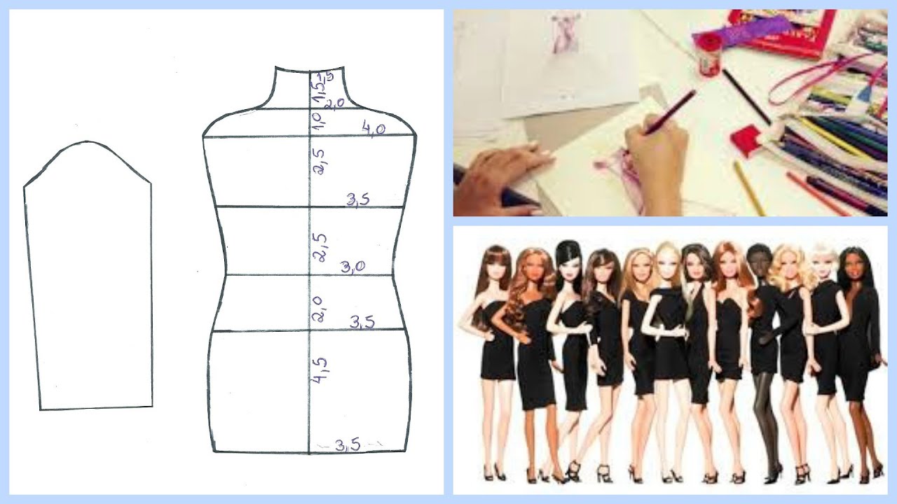 Molde Base p/ Corpo da Barbie DIY (costura)
