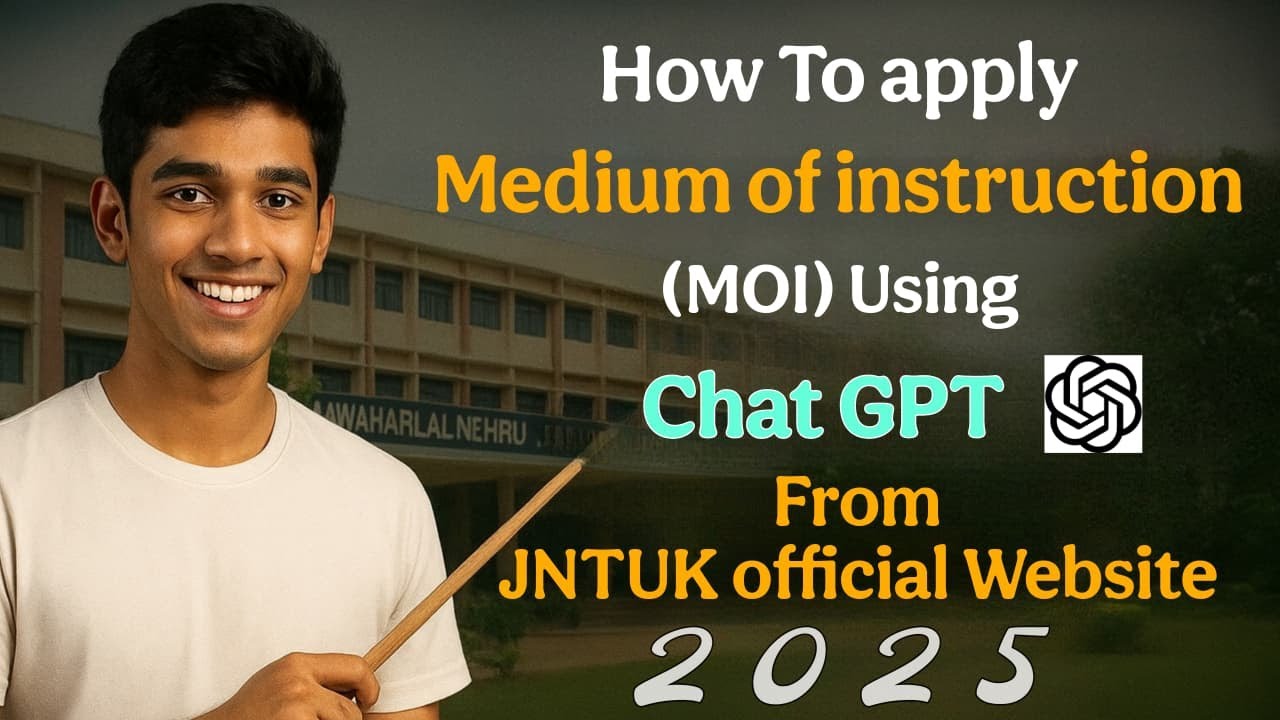 How to Apply Medium of Instruction (MOI) from JNTUK official website || 2025 || Telugu