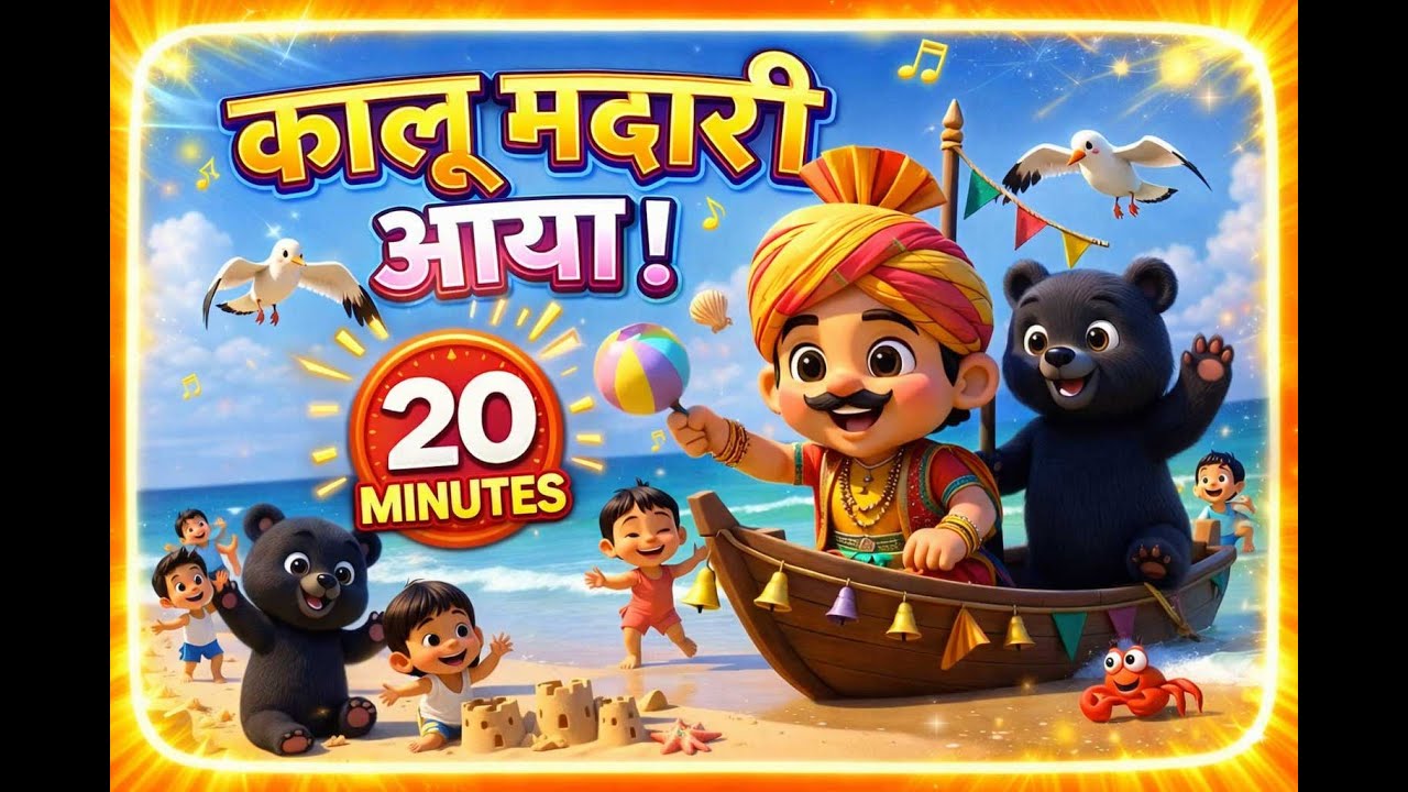 Kalu Madari Aaya kala apna bhalu laya | Nursery Rhyme | poem for kids | Hindi Rhyme | Kids Music