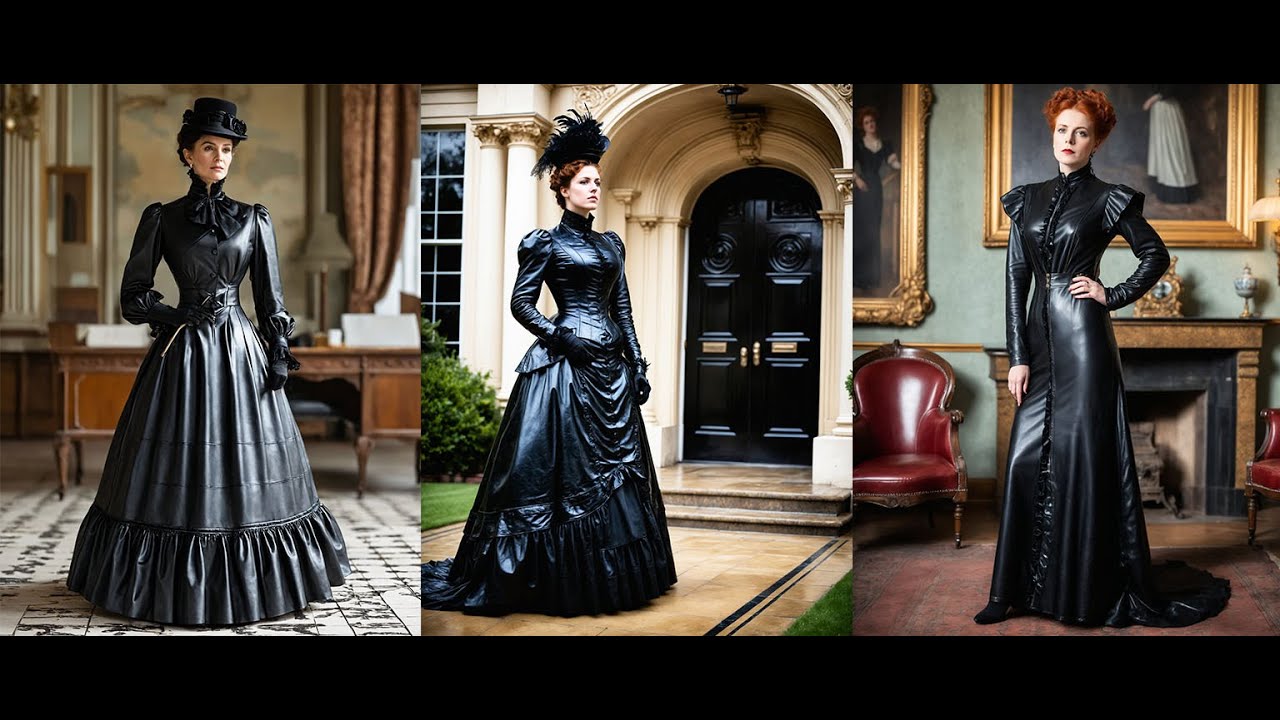 Victorian & Edwardian Governesses: Elegance in Bustle Dresses #leather #mature #governess
