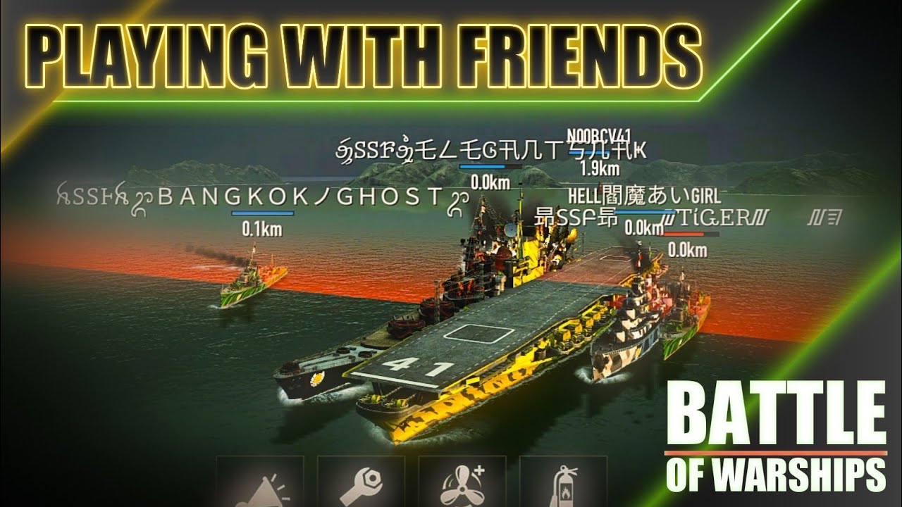 USS MIDWAY FRIENDLY BATTLE WITH PRO PLAYERS / BATTLE OF WARSHIPS GAMEPLAY