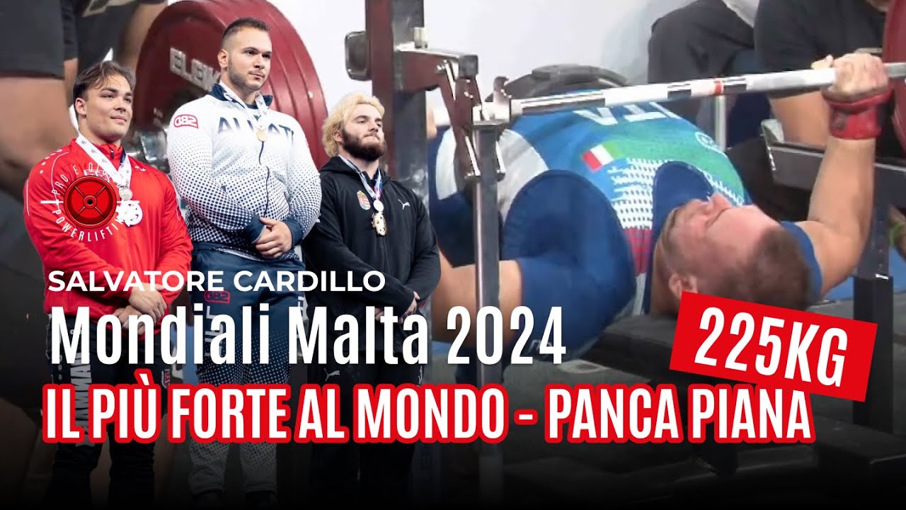 Salvatore Cardillo &eacute; il pi&ugrave; forte al mondo nella panca piana con 225 kg