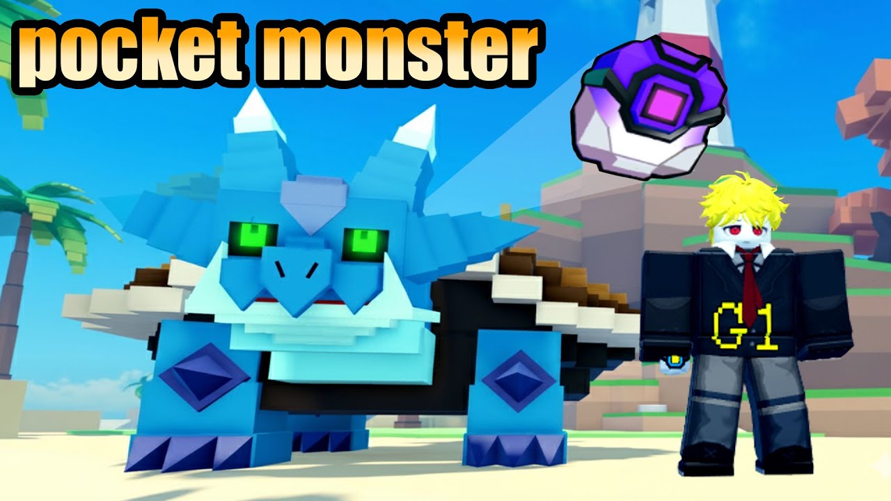 POCKET MONSTER MÌNH THỬ  CHƠI POCKET MONSTER TRONG ROBLOX ĐI BẮT RÙA KHỔNG LỒ NÈ