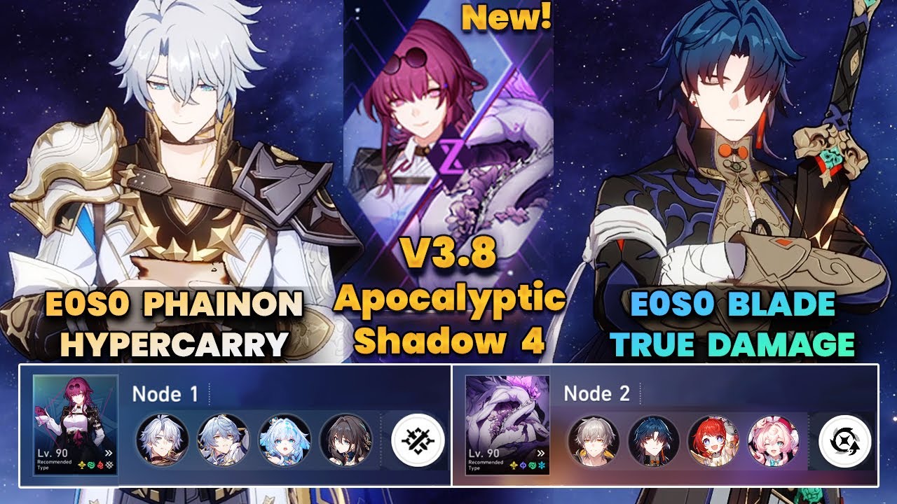 E0S0 Phainon Hypercarry & E0S0 Blade True Damage | NEW Apocalyptic Shadow | 3 Stars | HSR | V3.8 |