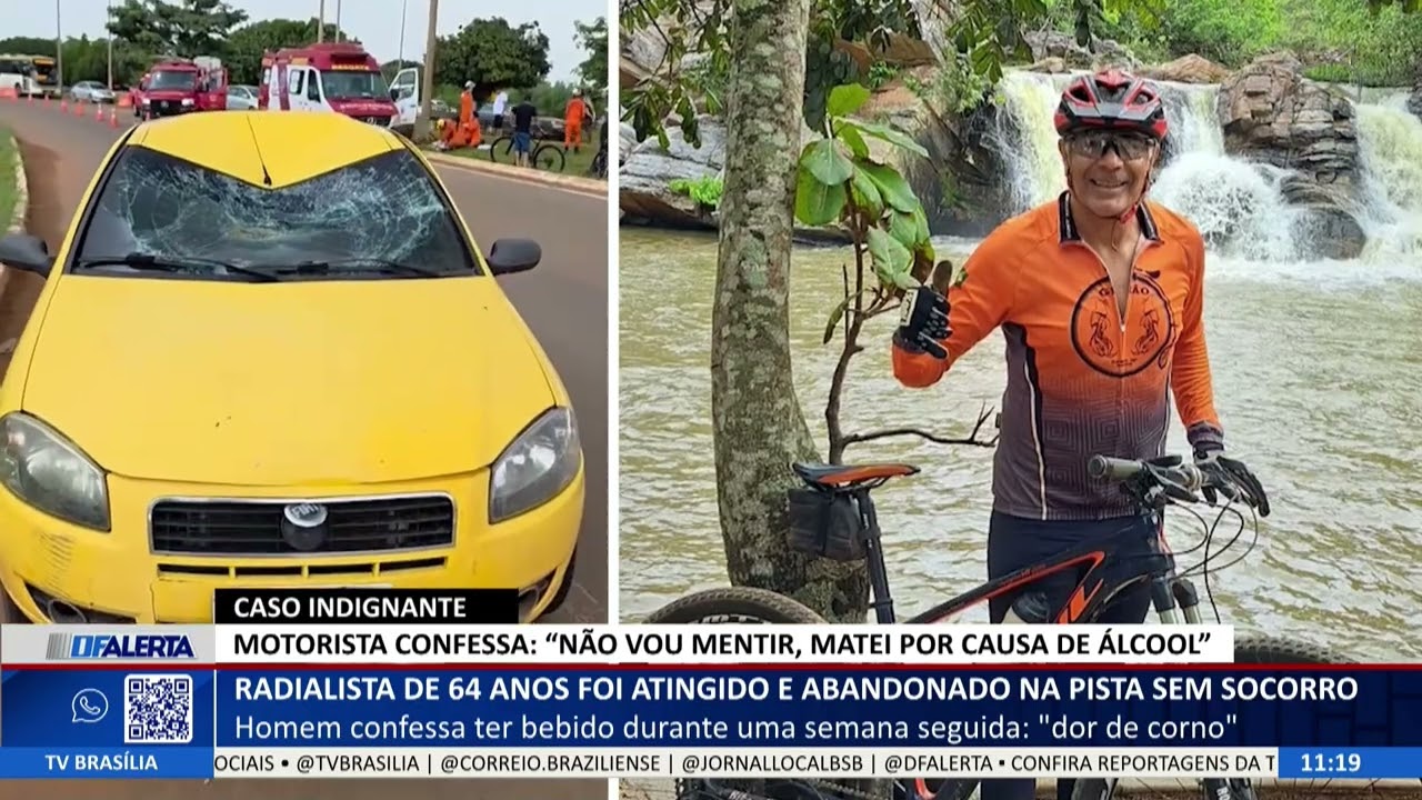 DF ALERTA - Radialista de 64 anos foi atingido e abandonado na pista sem socorro