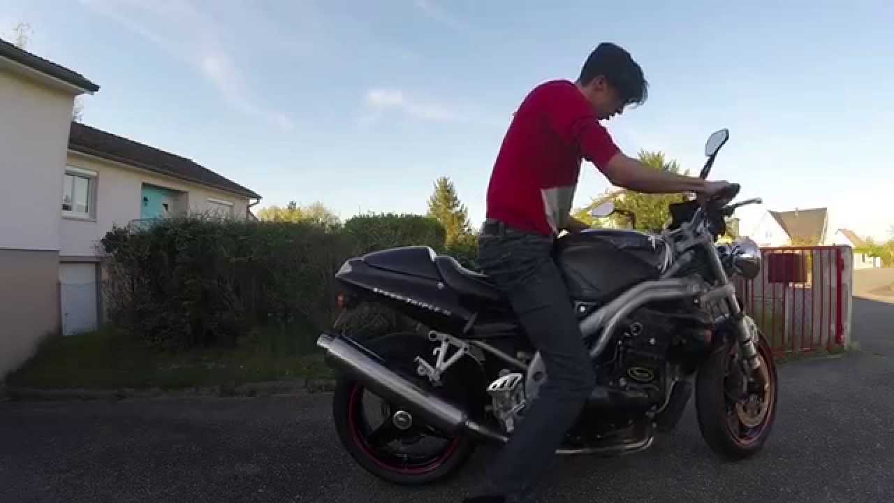 Triumph Speed Triple 955i 2000 soundcheck 3 types of exhausts