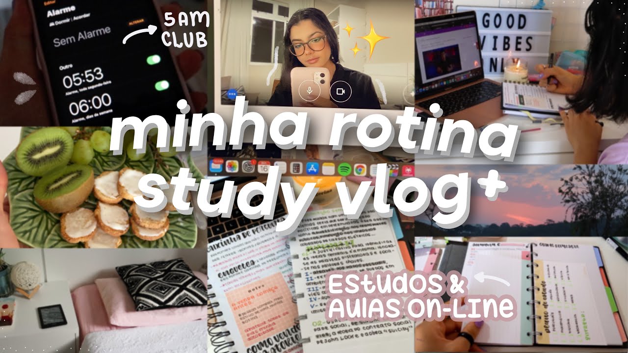 rotina da manhã e study vlog | 05am-12pm ✨ um dia na vida de uma estudante 📚☕️
