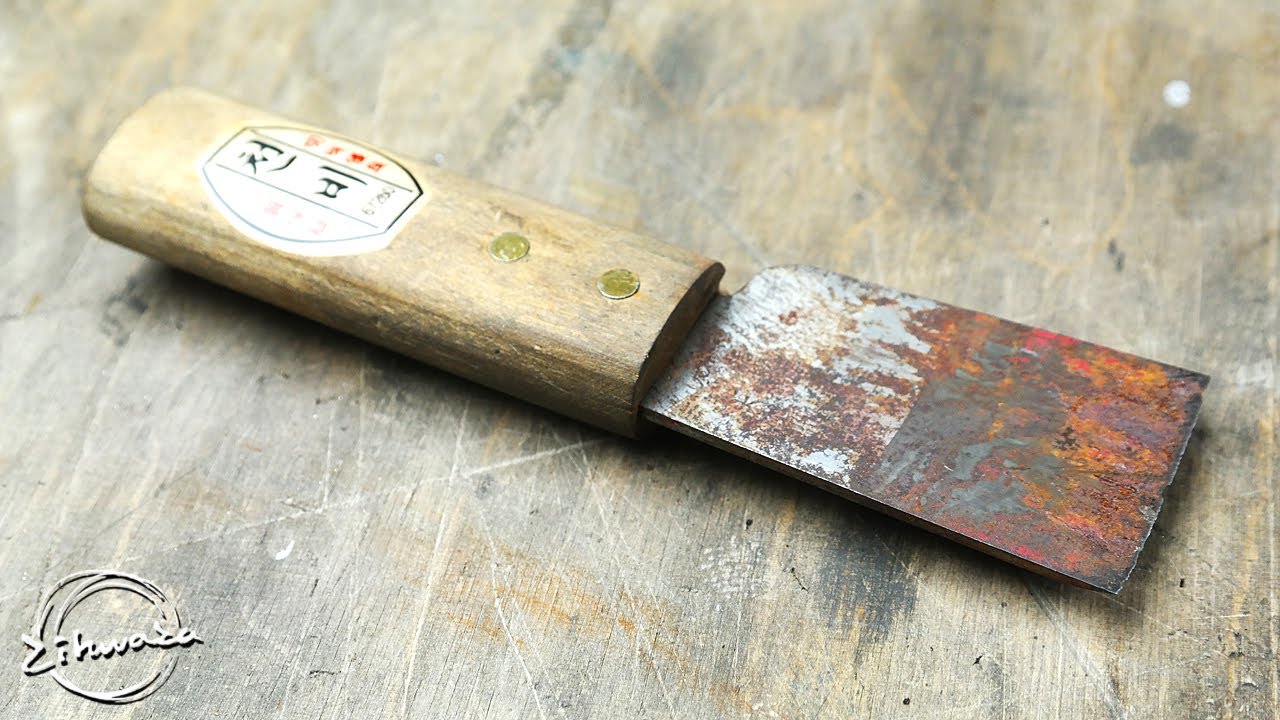 오래된 재단용 칼을 새 칼로 만들어 보자 / Rusty Leather Cutting Knife Restoration