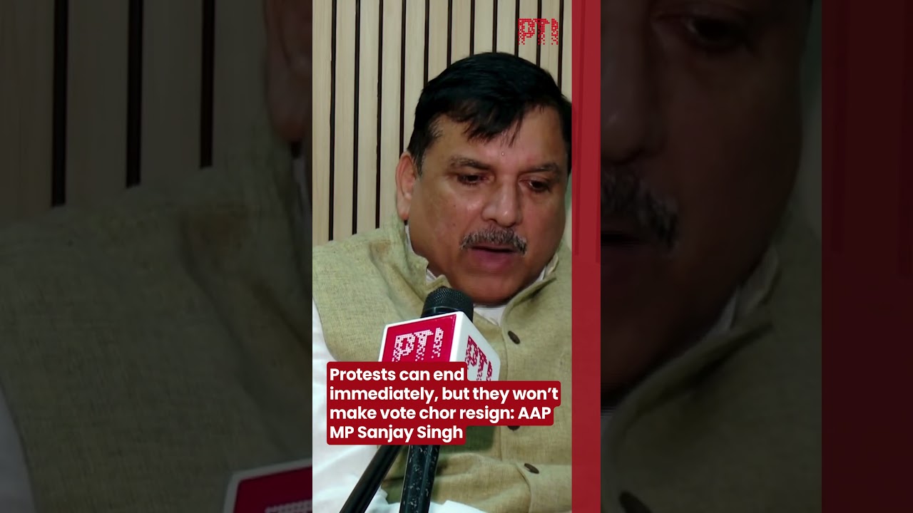 Protests can end immediately, but they won&rsquo;t make vote chor resign: AAP MP Sanjay Singh