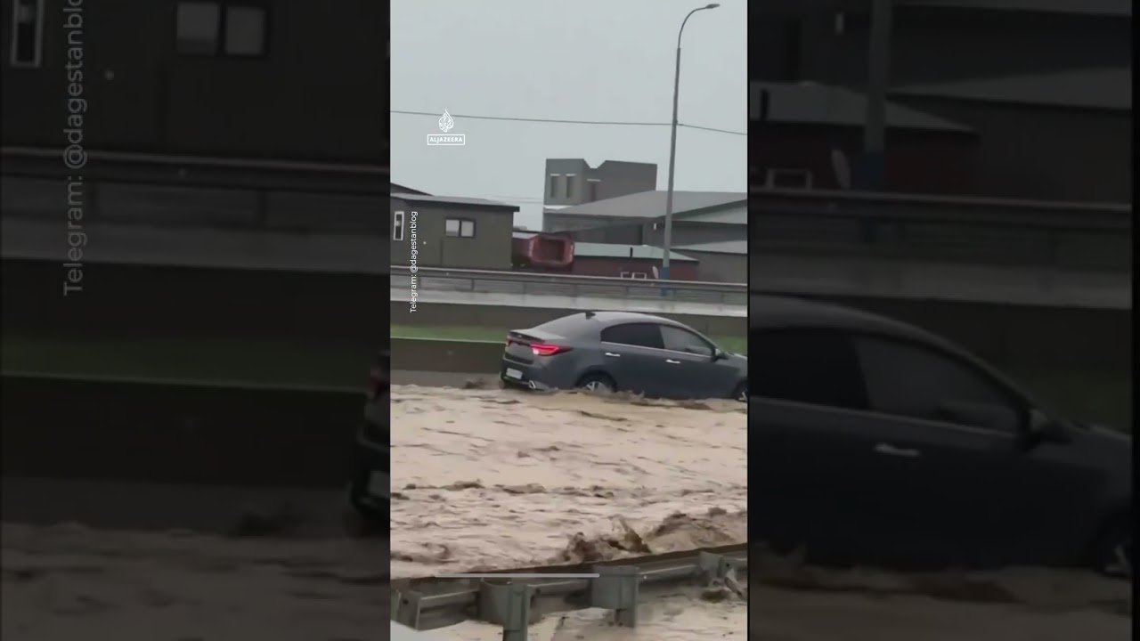 Severe floods hit Makhachkala, capital of Russia's Dagestan region. | AJ #shorts