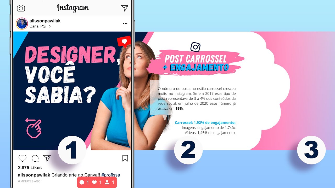 Como fazer um Post Carrossel no CANVA | Social Media para Instagram