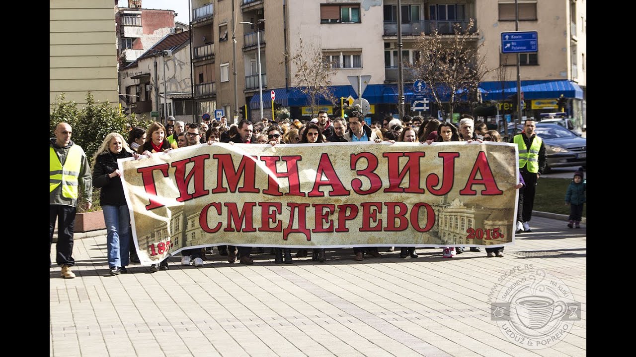 Protestna šetnja zaposlenih u Gimnaziji Smederevo, bivših učenika i ostalih građana
