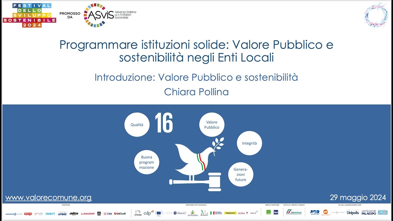 Programmare Istituzioni solide - Introduzione: Valore Pubblico e sostenibilit&agrave;