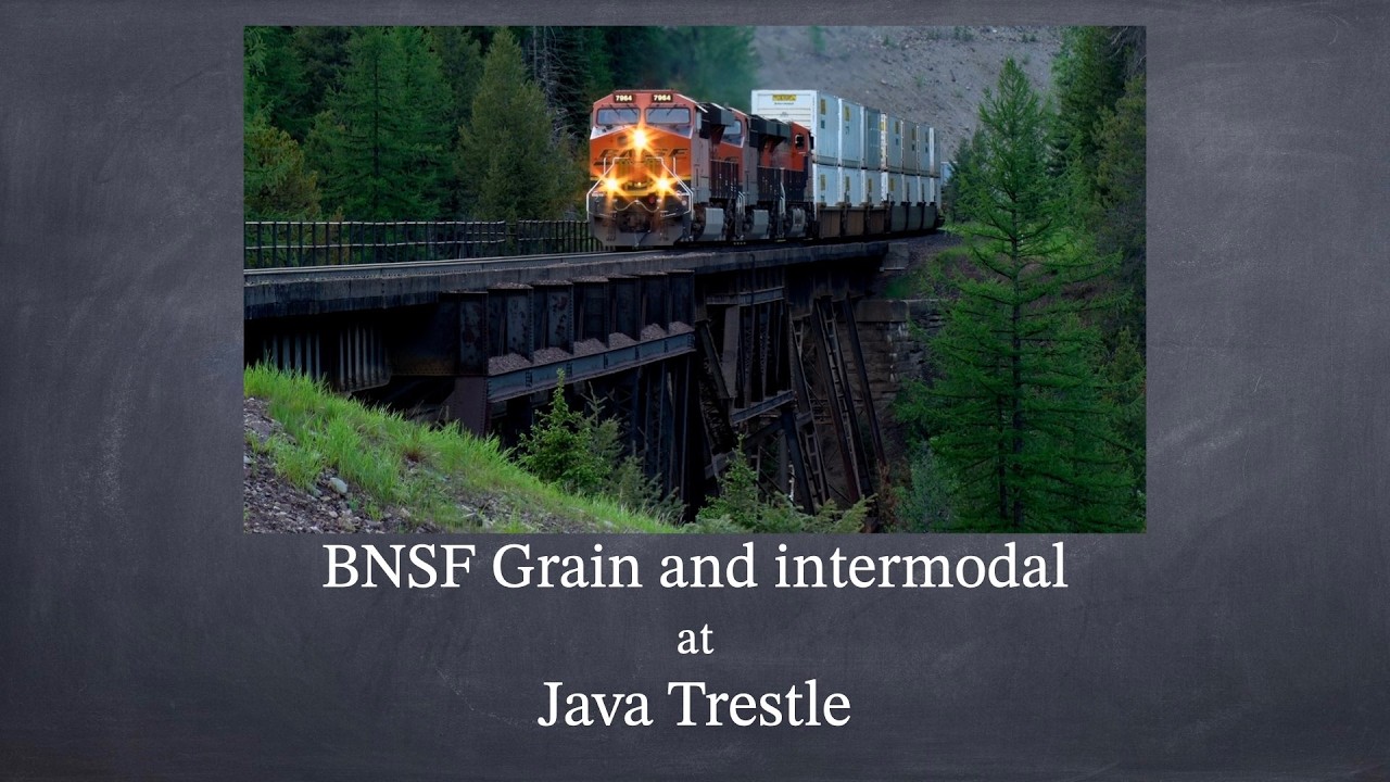 BNSF trains over Java East Trestle. 2015