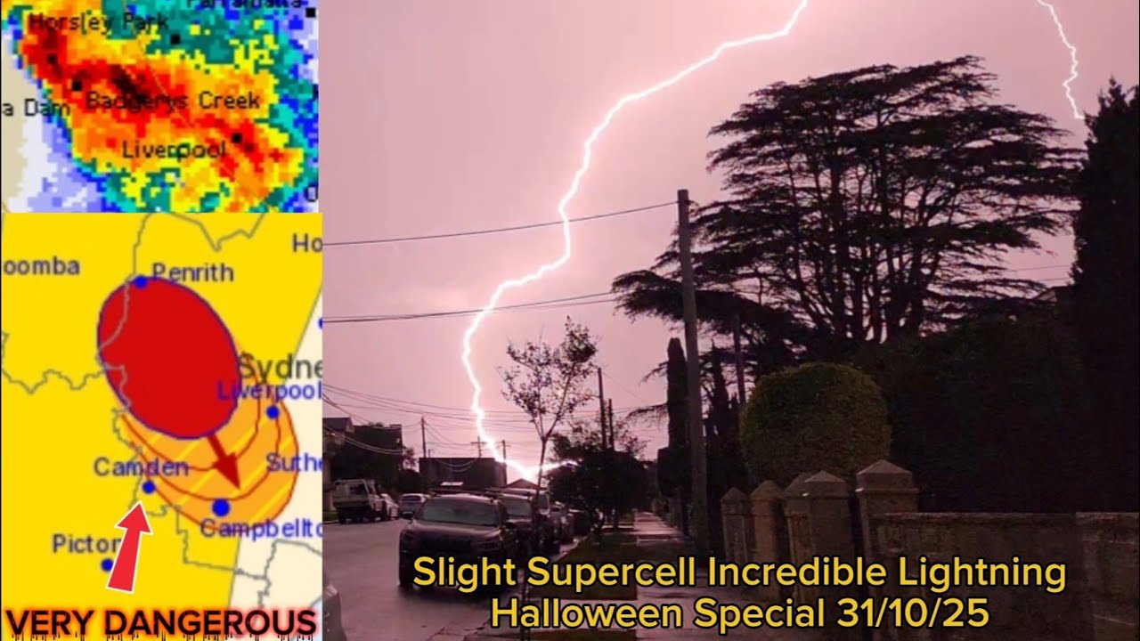 Increadible Lightning + Dissolving Supercell | Halloween 31/10/25 - Sydney Australia 🇦🇺