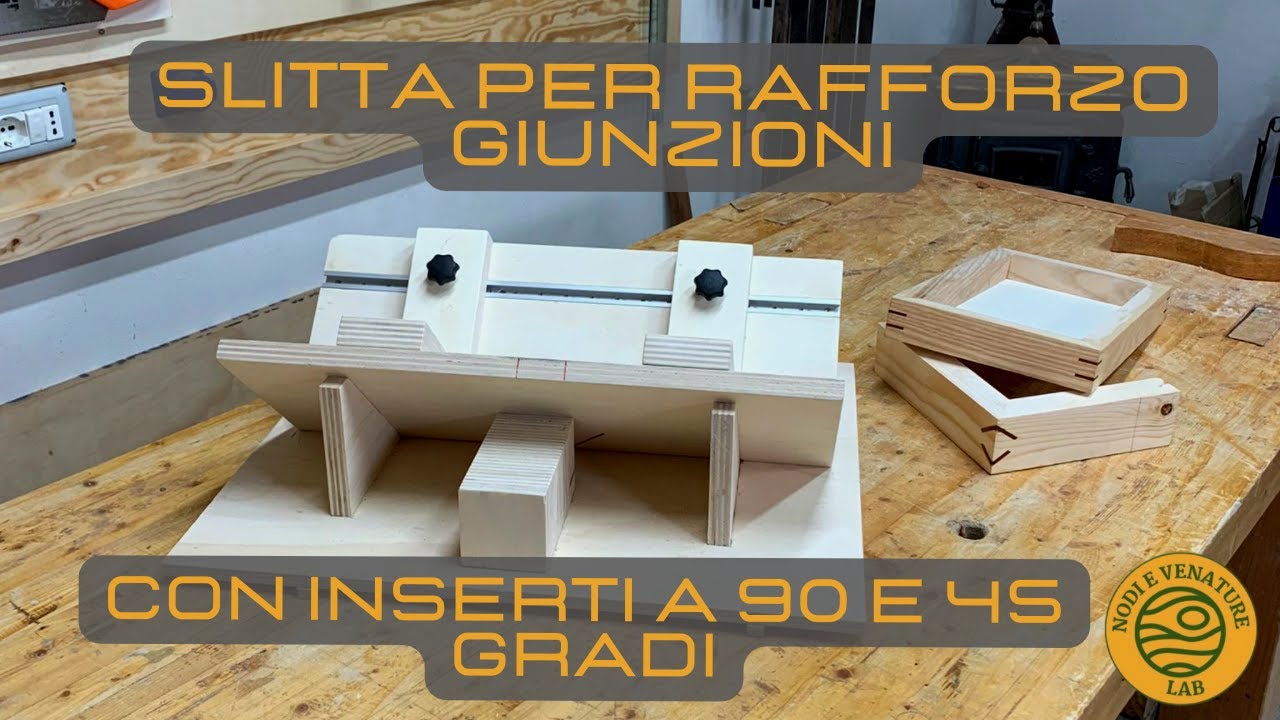 SLITTA PER RAFFORZARE LE GIUNZIONI CON INSERTI A 90° E 45°- come costruirla-  Spline cutting sled