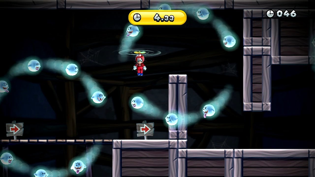 New Super Mario Bros. U - Herausforderungen: Propeller-Einsatz im Buu-Huu-Haus (Wii U)