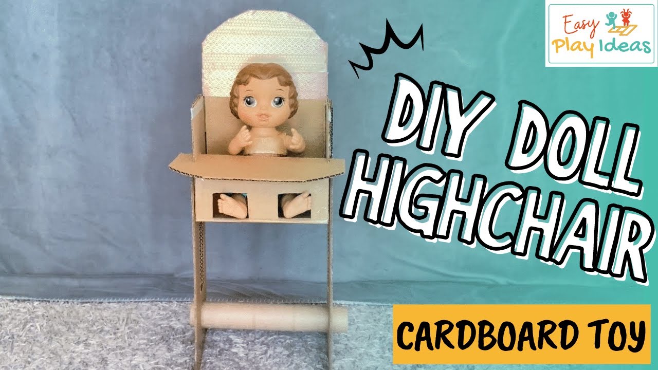 PLAY INSPIRATION | How to make an EASY doll highchair made from cardboard