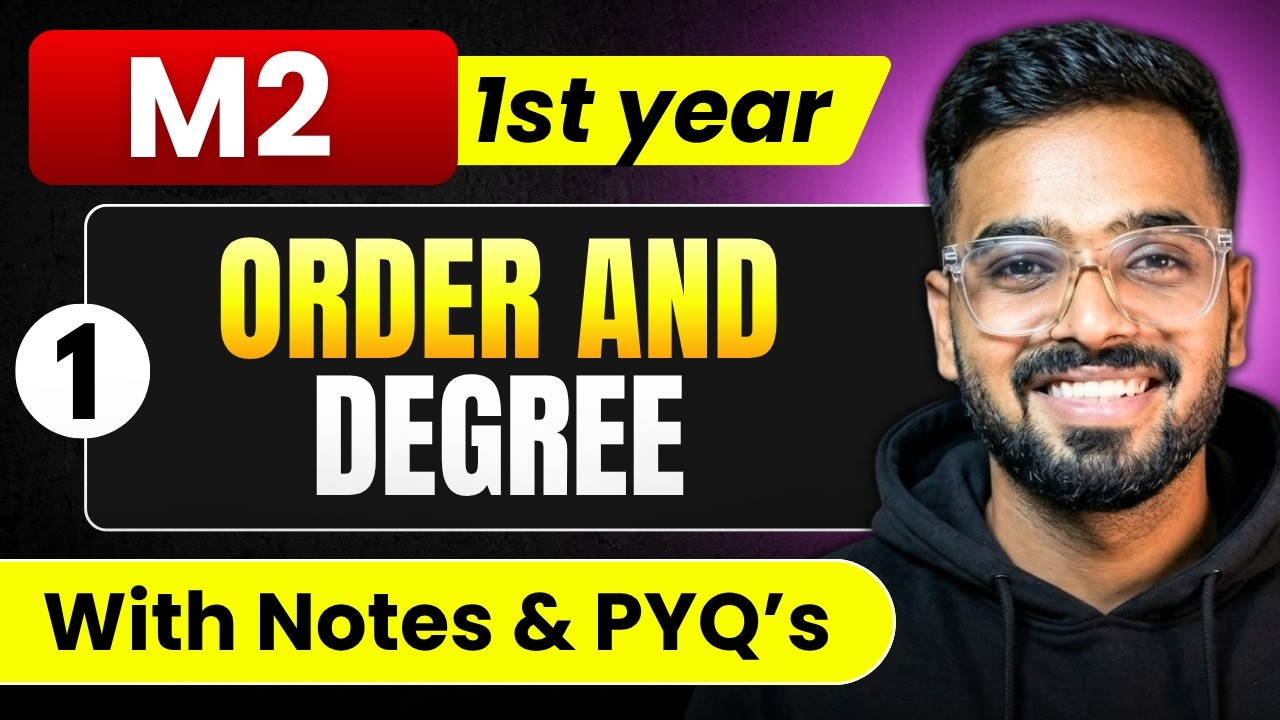 Differential Equation (Order and Degree) | Engineering Mathematics - II | RGPV B-Tech 1st year