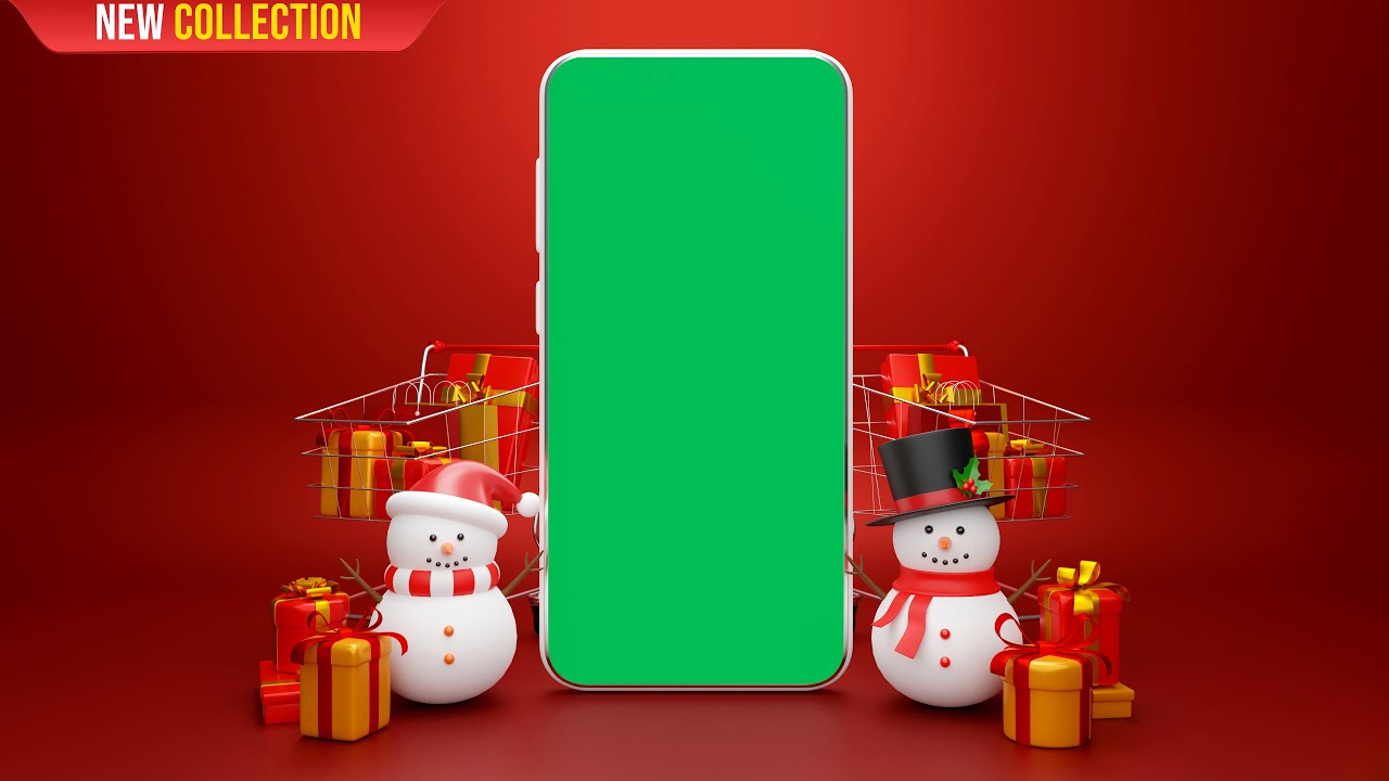 Green Screen Christmas Mobile Mockup Animation | 4K | Global Kreators