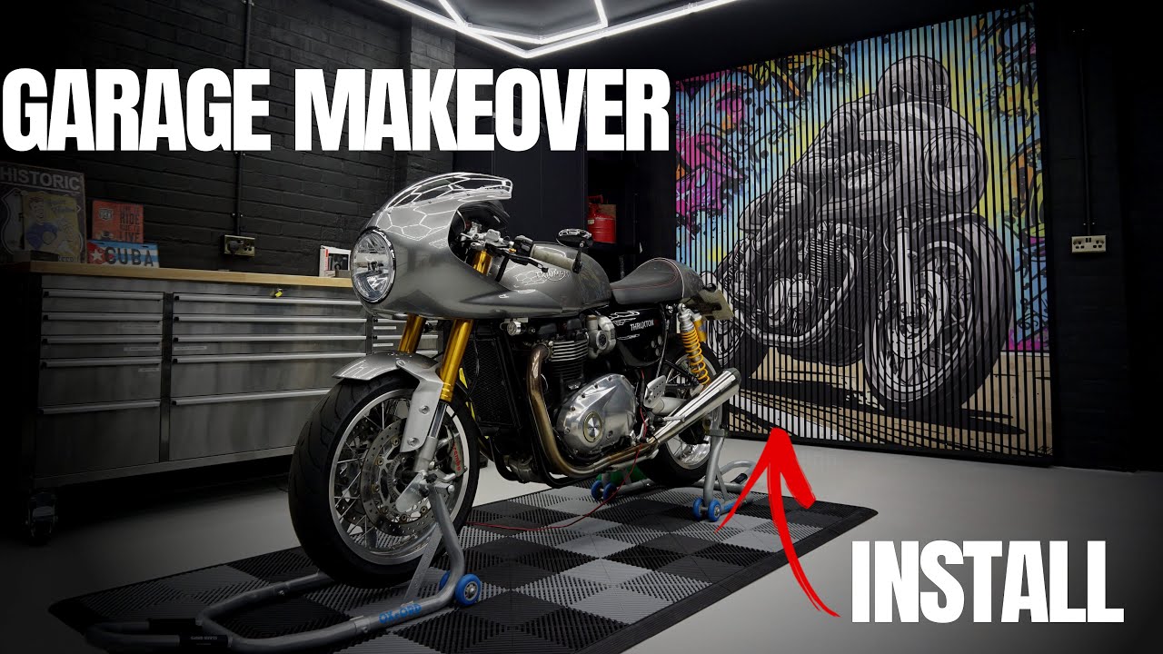 Transforming My Garage into a Motorcycle Man Cave | Printed Slat Panel Art