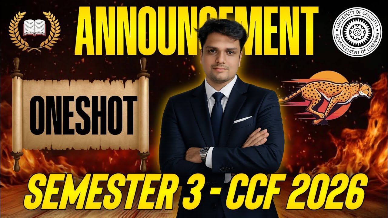 Bcom Sem-3 FREE One shot Series Announcement 🔥| 75/75 Strategy| Calcutta University 
