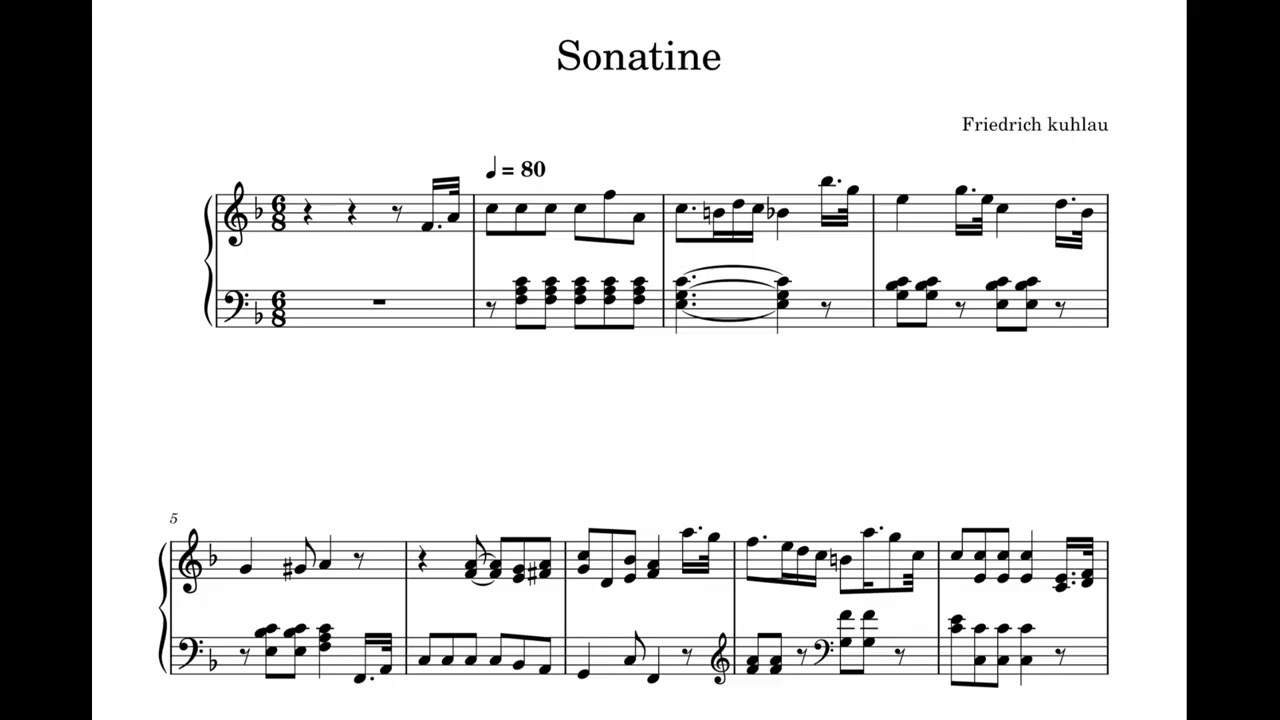 고전의품격 Sonatine 1번2악장– 감성 피아노 악보 연주 ver. | 문근후 PianistEmotional Piano Sheet Music ver. by