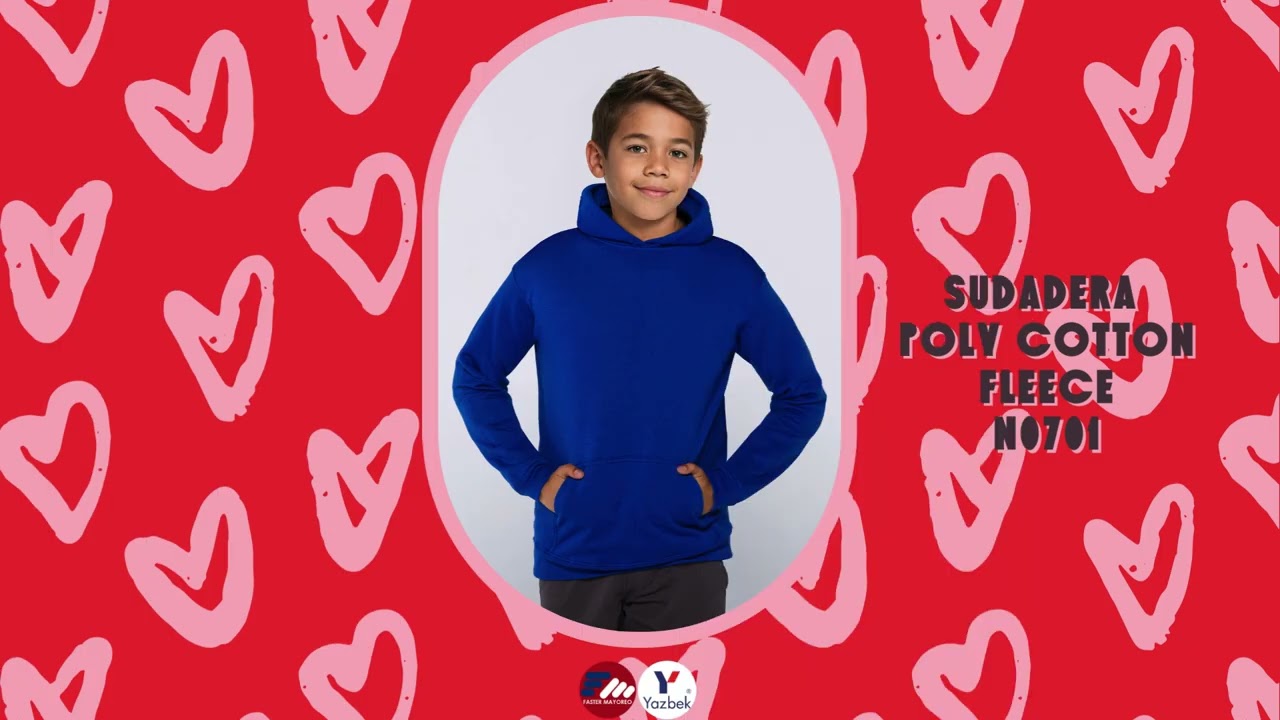 N0701 | SUDADERA POLY COTTON FLEECE CON CAPUCHA PARA NIÑO