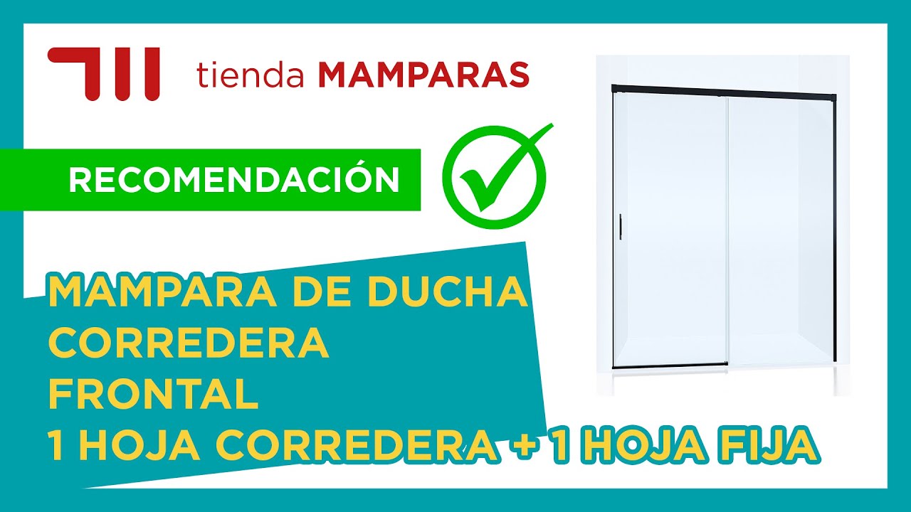 ✅ RECOMENDACIÓN 🚿 Mampara de ducha corredera, frontal, 1 hoja corredera + 1 hoja fija 🛁💦