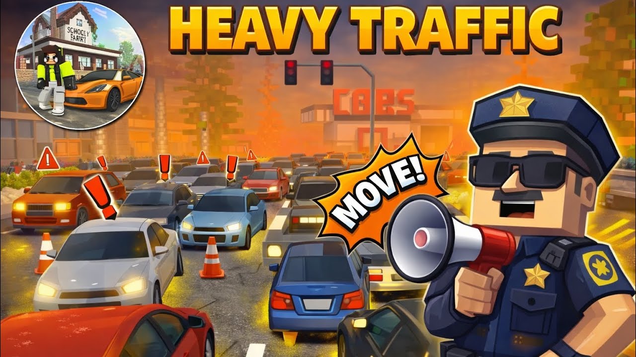 Heavy traffic on the road in school party craft||traffic on the road #schoolpartycraft 