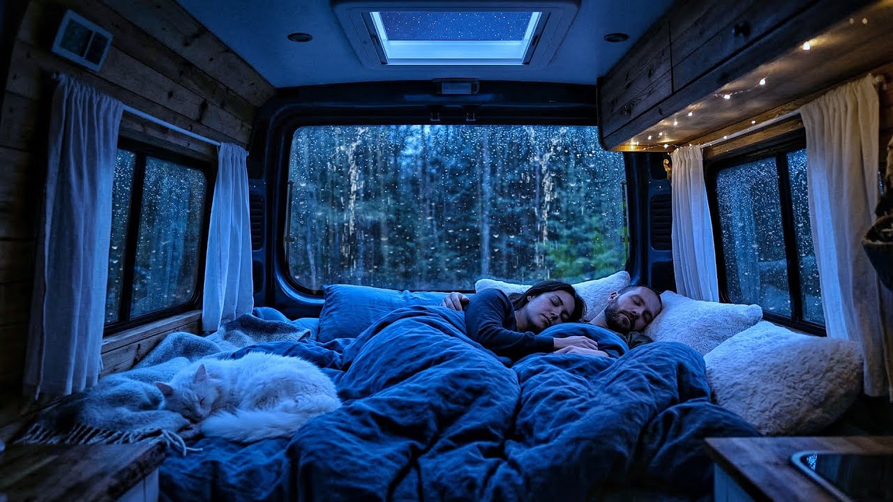 Stop Overthinking Tonight with Heavy Rain & Thunderstorm on a Car in the Forest for Deep Sleep