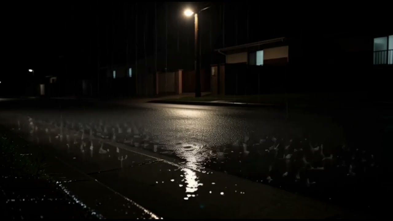 Rain Sounds – Night Rain on a Quiet Street for Deep Sleep | 10 Hours | No Talking