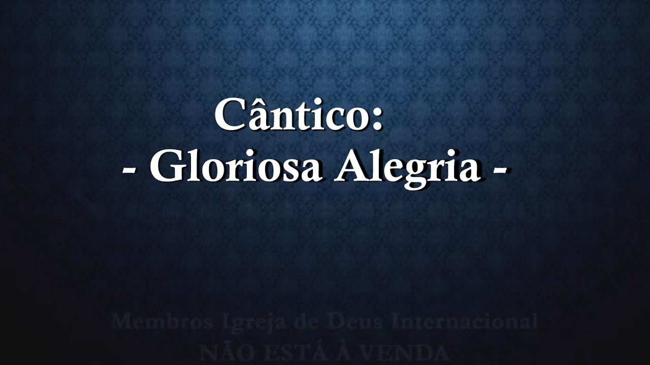 Gloriosa Alegria - Adapt. I Just Call To Say - Cifrado