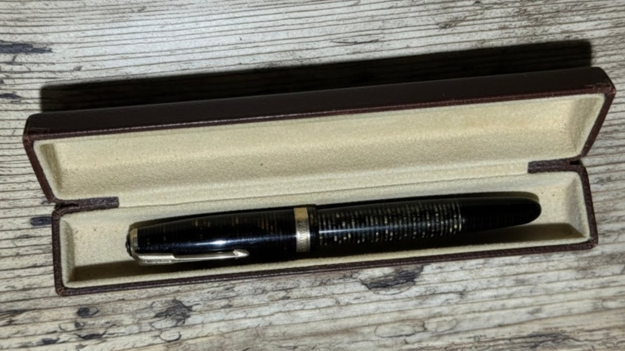 PARKER VACUMATIC MAJOR LAMINATED CELLULOID MID 1930s UK MADE FOUNTAIN PEN