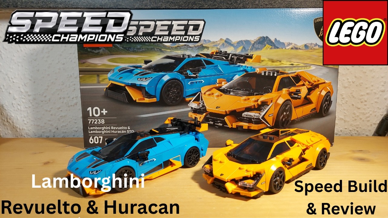 Lego Speed Champions 77238 Lamborghini Revuelto und Huracán STO - Speed Build & Review