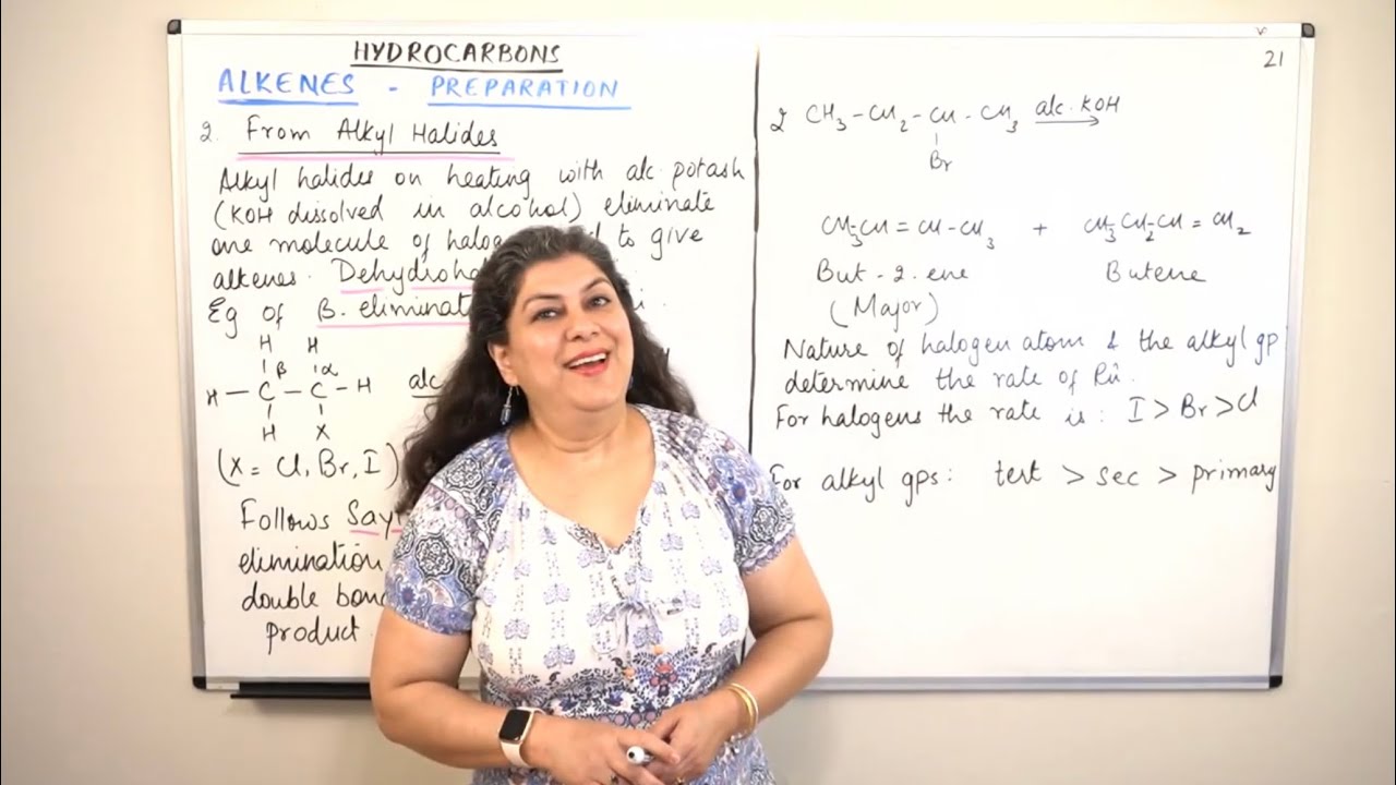 XI -13 #21 - Preparation of  Alkenes from Alkyl Halides - Dehydrohalogenation, Beta Elimination