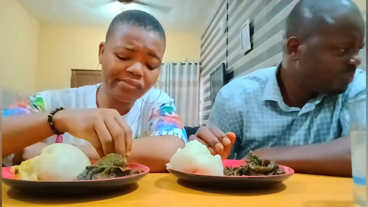 I added too much lemon in my husband's soup 'prank'  Vegetable soup and fufu Africa MUKBANG ASMR 