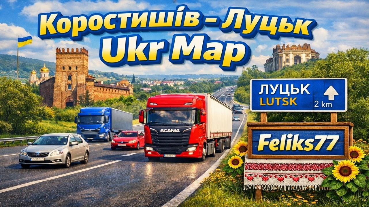 №2 Коростишів-Луцьк #eurotrucksimulator2 #ukrmap #convoy