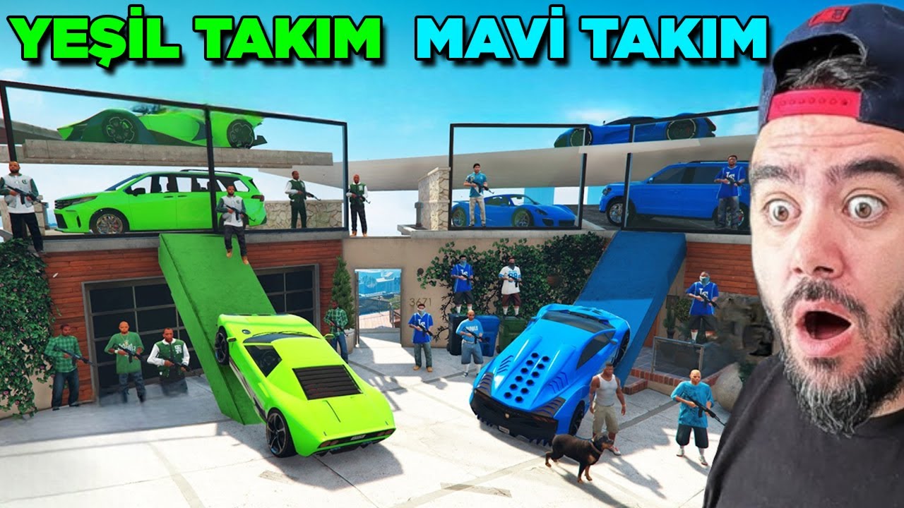 FRANKLIN MAVI TAKIM YEŞIL TAKIMA KARŞI ARABA BULDU - GTA 5 MODS