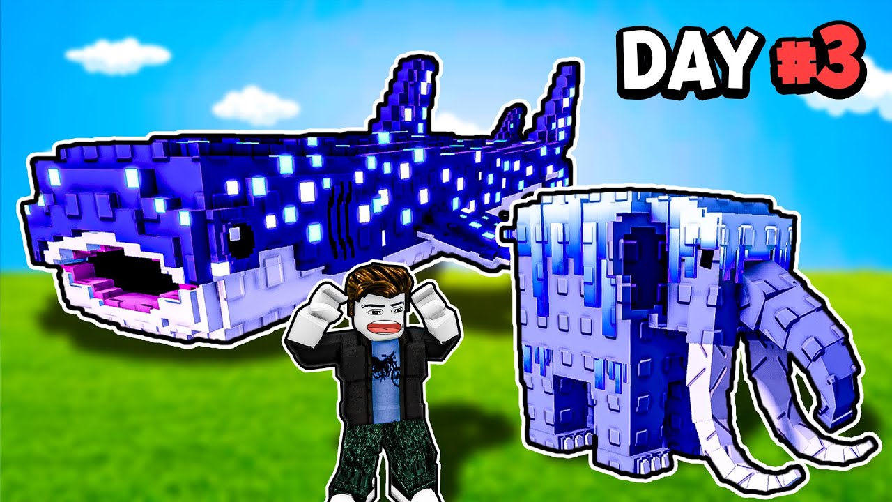 catching ICE MAMMOTH and WHALE SHARK in Roblox Raise Animals
