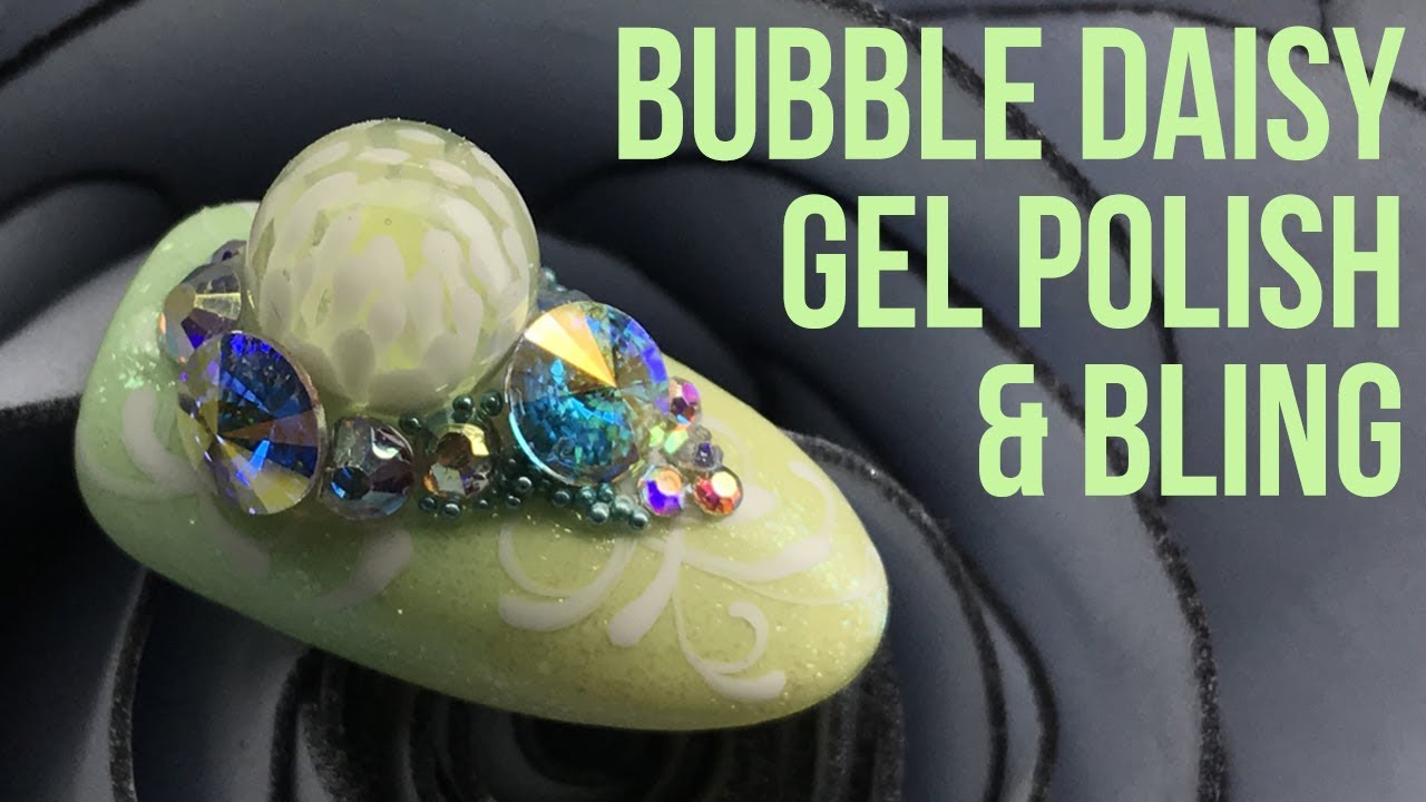 Bubble Daisy Using Topcoat and Gel Polish - Step by Step Tutorial
