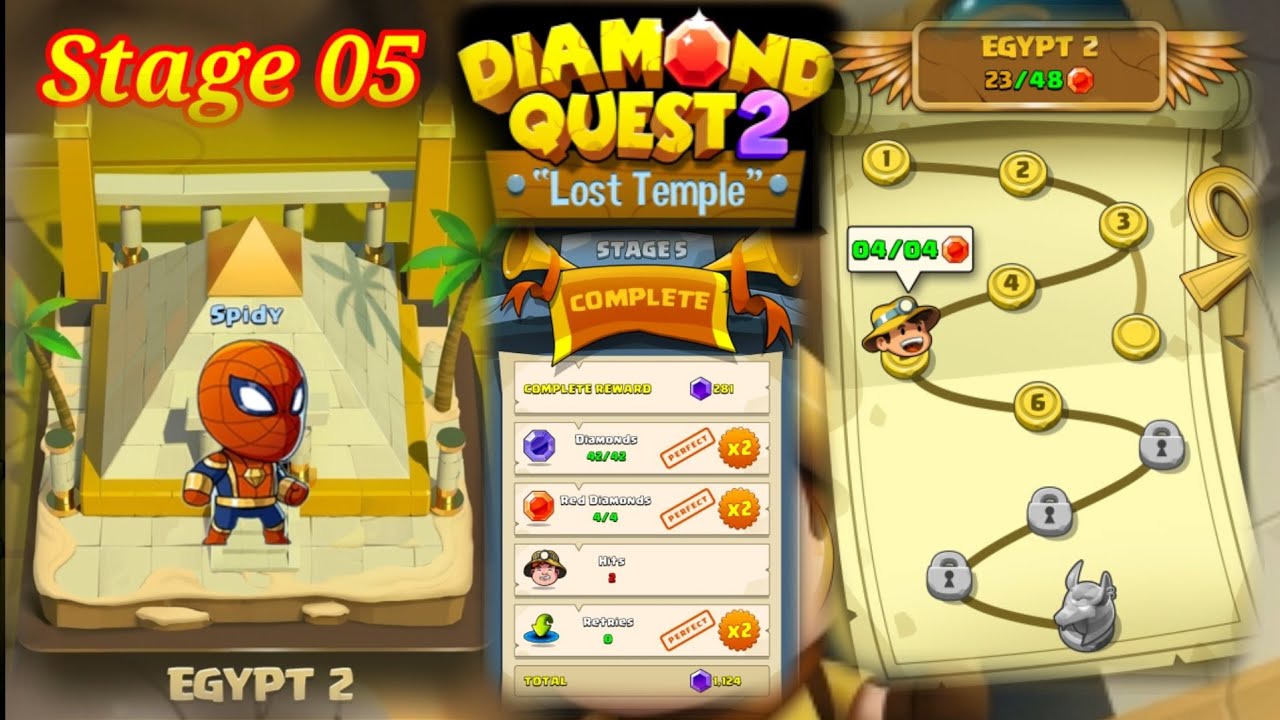 Diamond Quest 2 The Lost Temple EGYPT 2 Stage 5