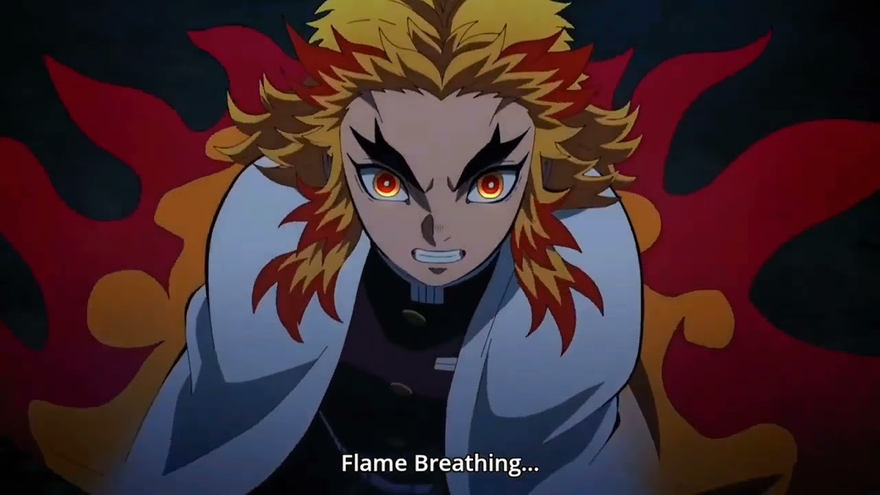 Flame Hashira Rengoku kyojuro Flame Breathing Forms 4K🔥