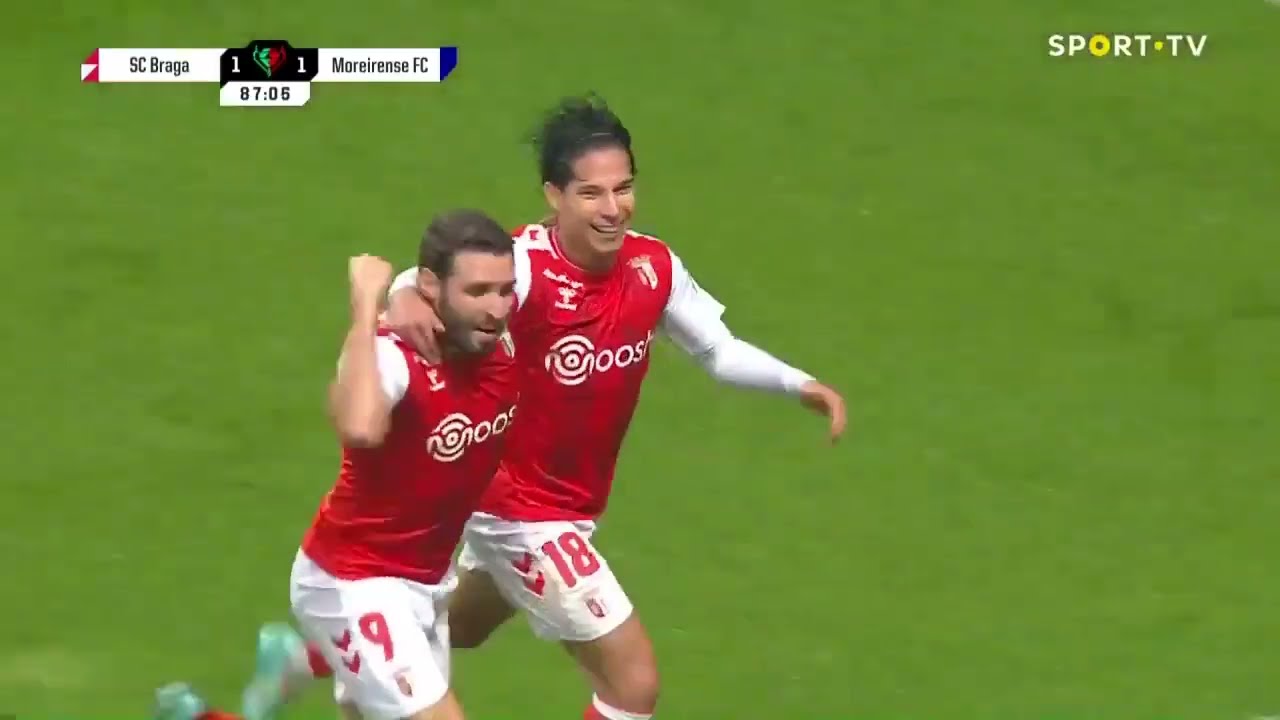Goal | Golo Diego Lainez: SC Braga (2)-1 Moreirense (Ta&ccedil;a de Portugal 22/23)