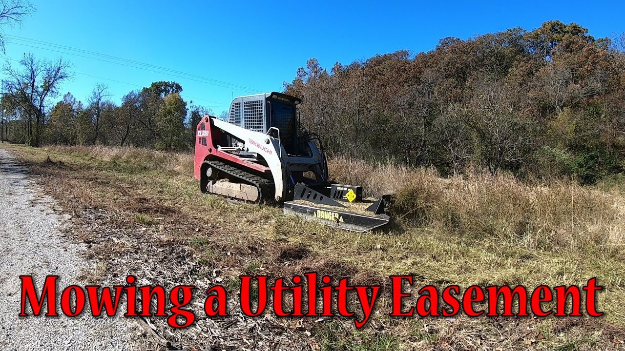 Mowing A Utility Easement With WildKat Brush Cutter On The Takeuchi TL250