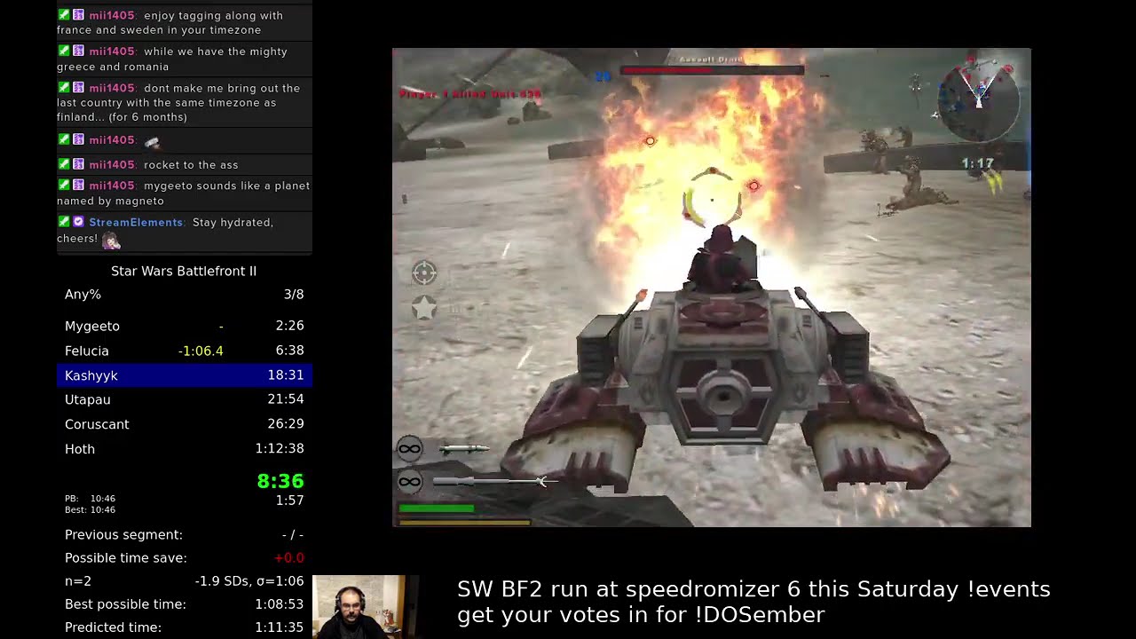Star Wars Battlefront 2 speedrun - RotE any% (Bonus) - 1:04:15 (IGT 1:01:34)