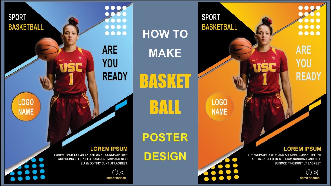 How to Make basketball Poster Design | Social Media Poster | Graphic Design