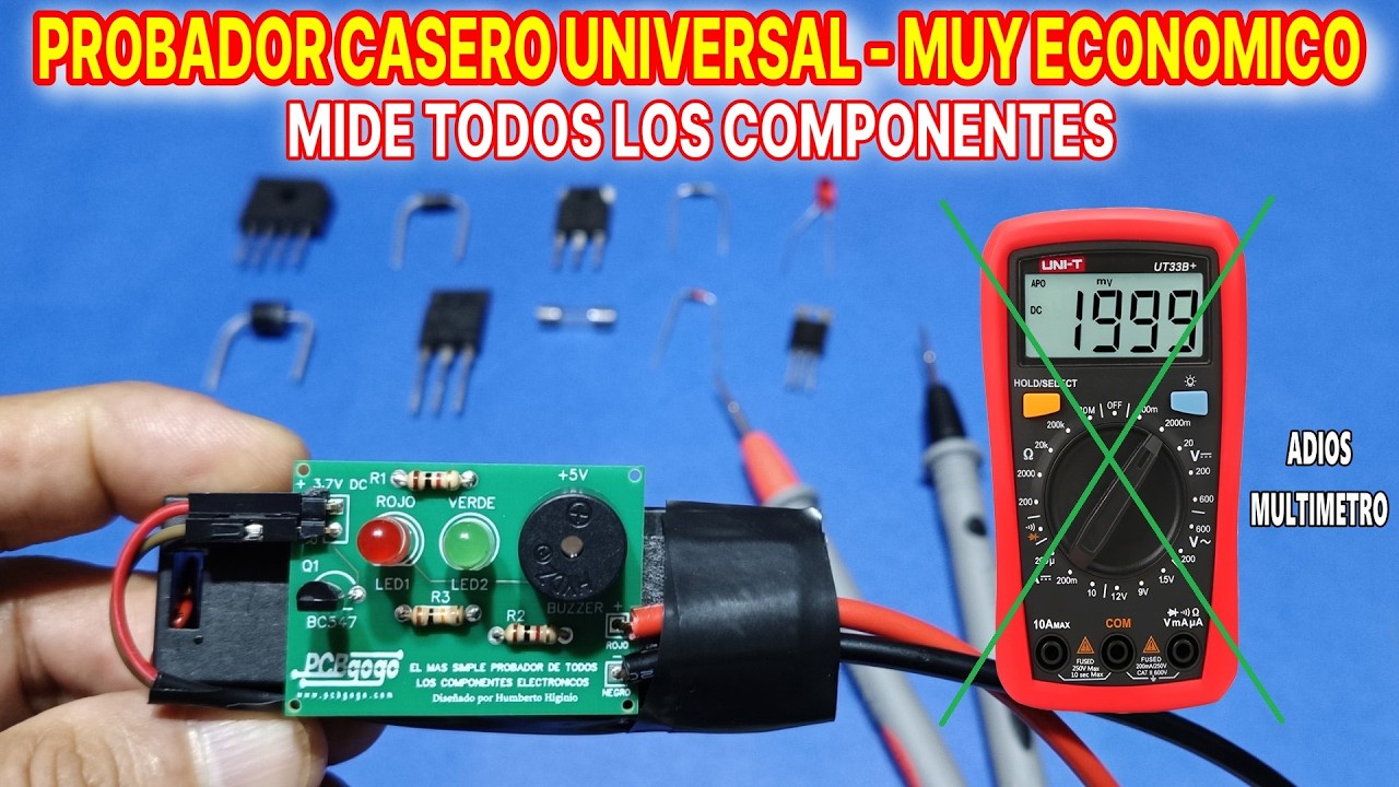 ✅ ECONOMICO PROBADOR CASERO UNIVERSAL! ADIOS AL MULTIMETRO, MIDE TODOS LOS COMPONENTES ELECTRONICOS!