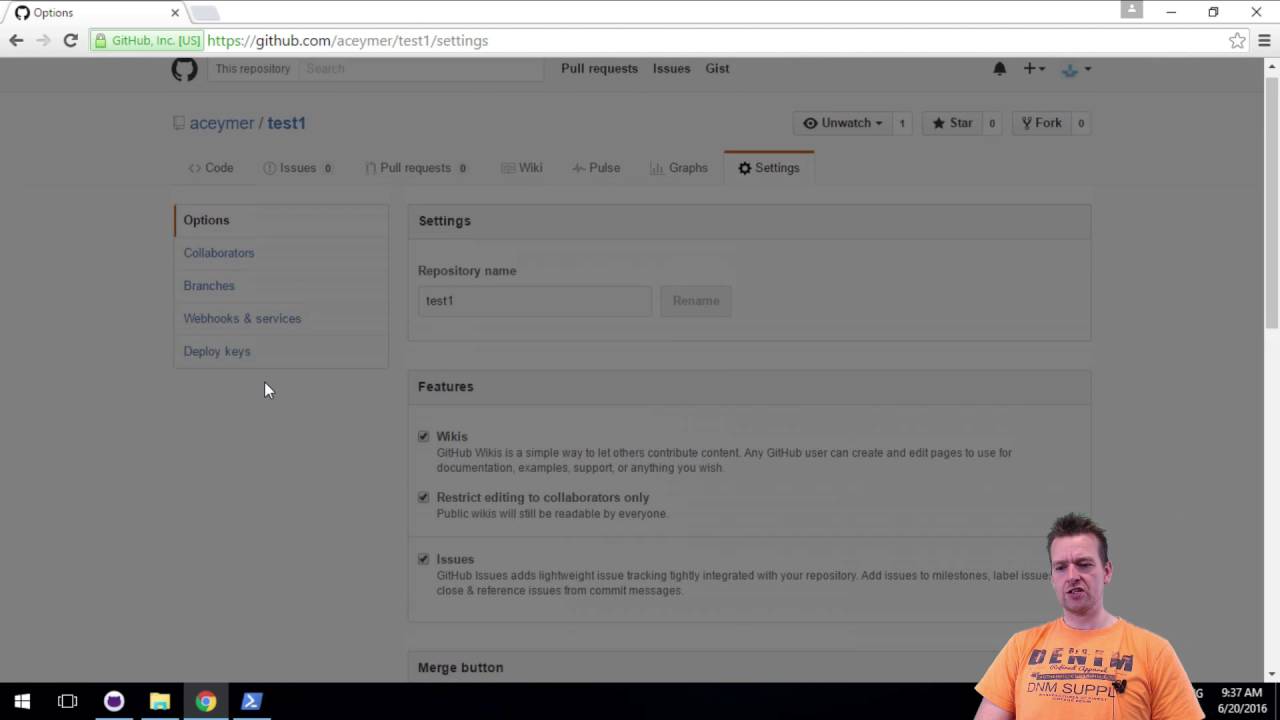 Delete repository on github com