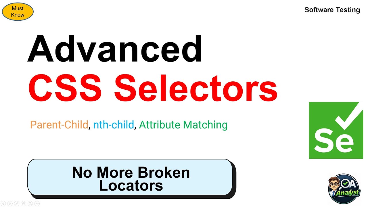 Advanced CSS Selectors in Selenium | Real-World Automation Targeting | Software Testing